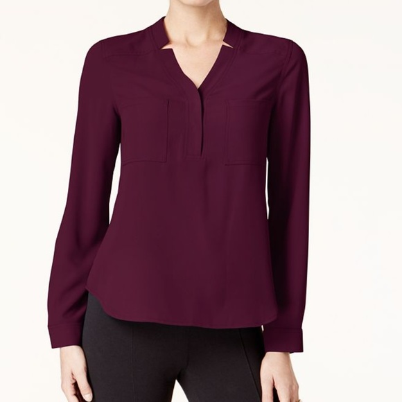 Nine West | Tops | Nine West Womens Longsleeve Crepe Top | Poshmark